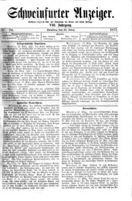 Schweinfurter Anzeiger Dienstag 23. März 1875