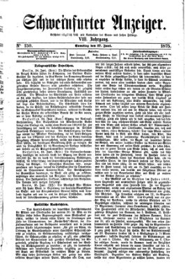 Schweinfurter Anzeiger Sonntag 27. Juni 1875