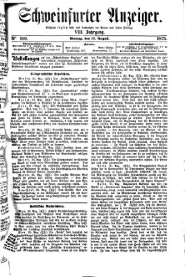 Schweinfurter Anzeiger Sonntag 22. August 1875