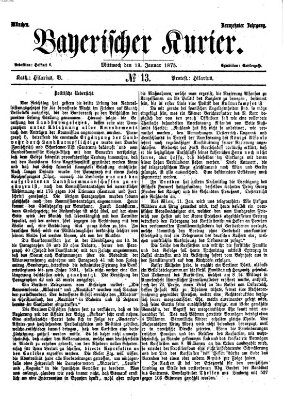 Bayerischer Kurier Mittwoch 13. Januar 1875