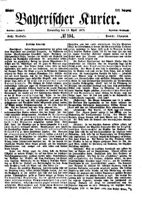 Bayerischer Kurier Donnerstag 15. April 1875