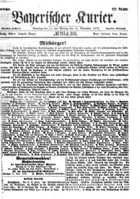 Bayerischer Kurier Montag 15. November 1875