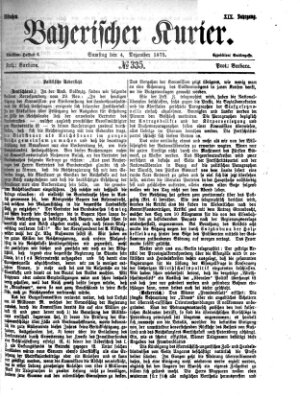 Bayerischer Kurier Samstag 4. Dezember 1875
