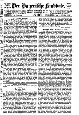 Der Bayerische Landbote Donnerstag 14. Oktober 1875