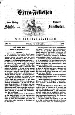 Extra-Felleisen (Würzburger Stadt- und Landbote) Dienstag 9. November 1875