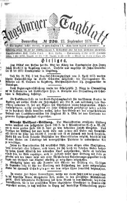 Augsburger Tagblatt Donnerstag 23. September 1875