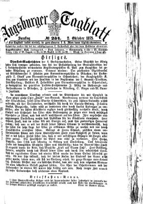 Augsburger Tagblatt Samstag 2. Oktober 1875