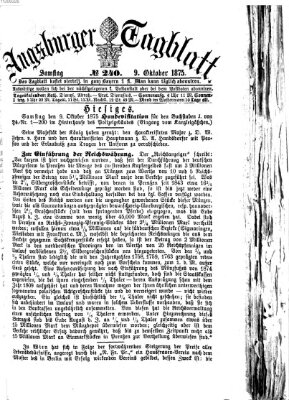 Augsburger Tagblatt Samstag 9. Oktober 1875