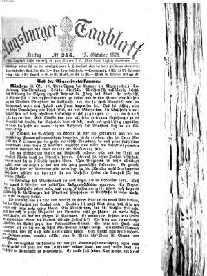 Augsburger Tagblatt Freitag 15. Oktober 1875