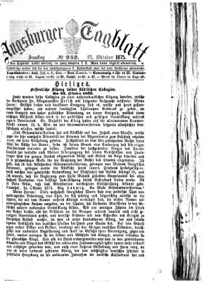 Augsburger Tagblatt Samstag 23. Oktober 1875