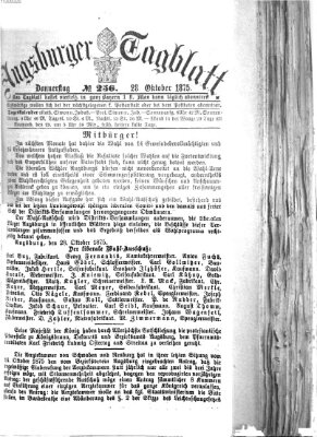 Augsburger Tagblatt Donnerstag 28. Oktober 1875