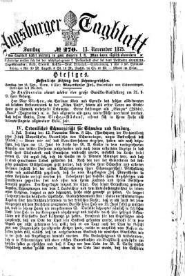 Augsburger Tagblatt Samstag 13. November 1875