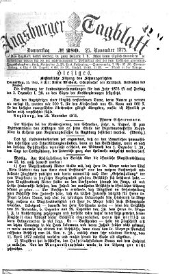 Augsburger Tagblatt Donnerstag 25. November 1875
