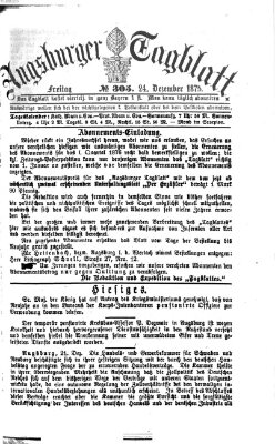 Augsburger Tagblatt Freitag 24. Dezember 1875