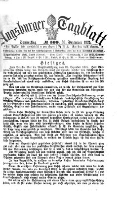 Augsburger Tagblatt Donnerstag 30. Dezember 1875