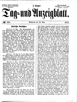Dillinger Tag- und Anzeigeblatt (Tagblatt für die Städte Dillingen, Lauingen, Höchstädt, Wertingen und Gundelfingen) Mittwoch 19. Mai 1875