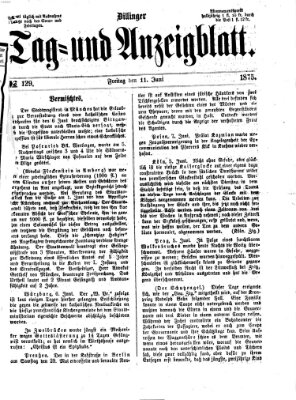 Dillinger Tag- und Anzeigeblatt (Tagblatt für die Städte Dillingen, Lauingen, Höchstädt, Wertingen und Gundelfingen) Freitag 11. Juni 1875