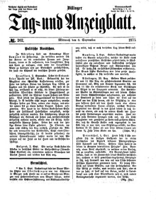 Dillinger Tag- und Anzeigeblatt (Tagblatt für die Städte Dillingen, Lauingen, Höchstädt, Wertingen und Gundelfingen) Mittwoch 8. September 1875