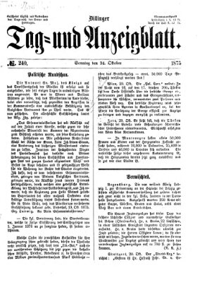 Dillinger Tag- und Anzeigeblatt (Tagblatt für die Städte Dillingen, Lauingen, Höchstädt, Wertingen und Gundelfingen) Sonntag 24. Oktober 1875