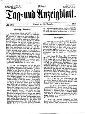 Dillinger Tag- und Anzeigeblatt (Tagblatt für die Städte Dillingen, Lauingen, Höchstädt, Wertingen und Gundelfingen) Mittwoch 29. Dezember 1875