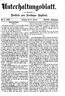 Freisinger Tagblatt (Freisinger Wochenblatt) Sonntag 17. Januar 1875