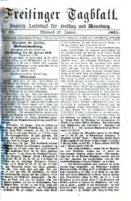 Freisinger Tagblatt (Freisinger Wochenblatt) Mittwoch 27. Januar 1875