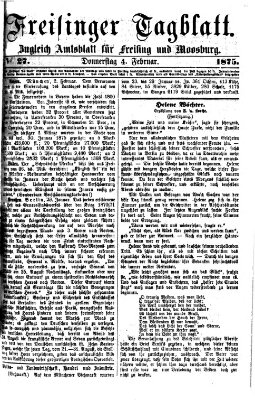 Freisinger Tagblatt (Freisinger Wochenblatt) Donnerstag 4. Februar 1875