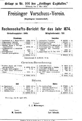 Freisinger Tagblatt (Freisinger Wochenblatt) Mittwoch 5. Mai 1875