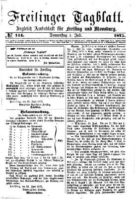 Freisinger Tagblatt (Freisinger Wochenblatt) Donnerstag 1. Juli 1875