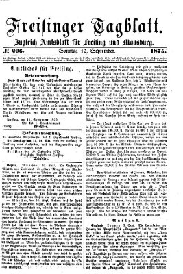 Freisinger Tagblatt (Freisinger Wochenblatt) Sonntag 12. September 1875