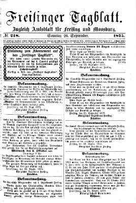 Freisinger Tagblatt (Freisinger Wochenblatt) Sonntag 26. September 1875