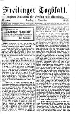 Freisinger Tagblatt (Freisinger Wochenblatt) Dienstag 2. November 1875