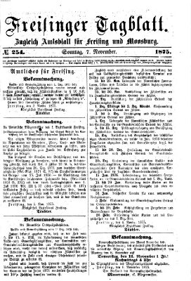 Freisinger Tagblatt (Freisinger Wochenblatt) Sonntag 7. November 1875