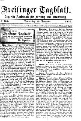 Freisinger Tagblatt (Freisinger Wochenblatt) Donnerstag 18. November 1875