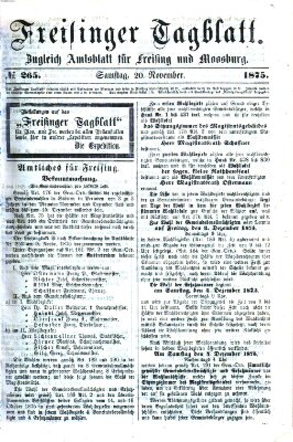 Freisinger Tagblatt (Freisinger Wochenblatt) Samstag 20. November 1875