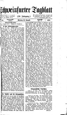 Schweinfurter Tagblatt Montag 23. August 1875