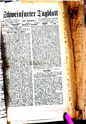 Schweinfurter Tagblatt Mittwoch 17. November 1875
