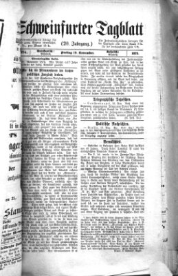 Schweinfurter Tagblatt Freitag 19. November 1875