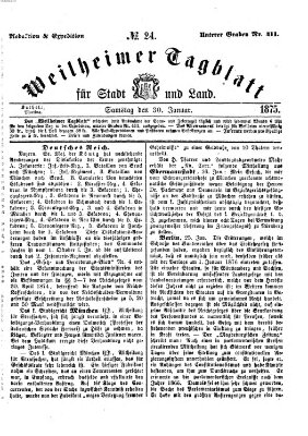 Weilheimer Tagblatt für Stadt und Land Samstag 30. Januar 1875