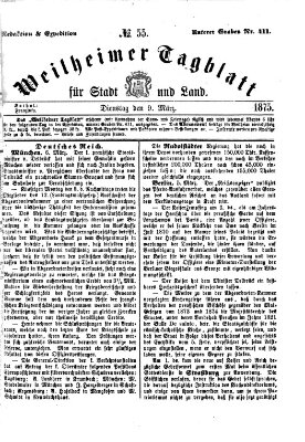 Weilheimer Tagblatt für Stadt und Land Dienstag 9. März 1875