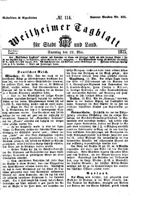 Weilheimer Tagblatt für Stadt und Land Samstag 22. Mai 1875