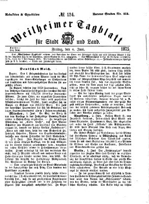 Weilheimer Tagblatt für Stadt und Land Freitag 4. Juni 1875