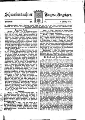 Schwabmünchner Tages-Anzeiger Mittwoch 3. März 1875