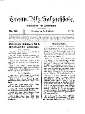 Traun-Alz-Salzachbote Dienstag 7. September 1875