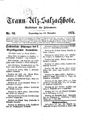 Traun-Alz-Salzachbote Donnerstag 18. November 1875
