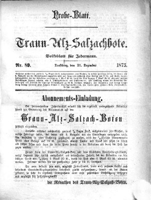 Traun-Alz-Salzachbote Dienstag 21. Dezember 1875
