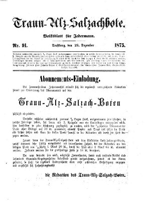 Traun-Alz-Salzachbote Dienstag 28. Dezember 1875