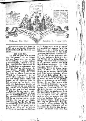 Bamberger Volksblatt Samstag 2. Januar 1875
