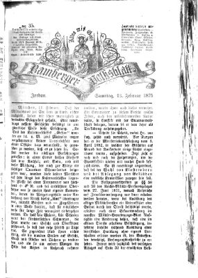 Bamberger Volksblatt Samstag 13. Februar 1875
