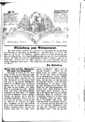 Bamberger Volksblatt Samstag 27. März 1875